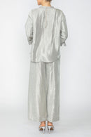 IC Collection Shimmer Tie-Sleeve Boxy Top-7648T