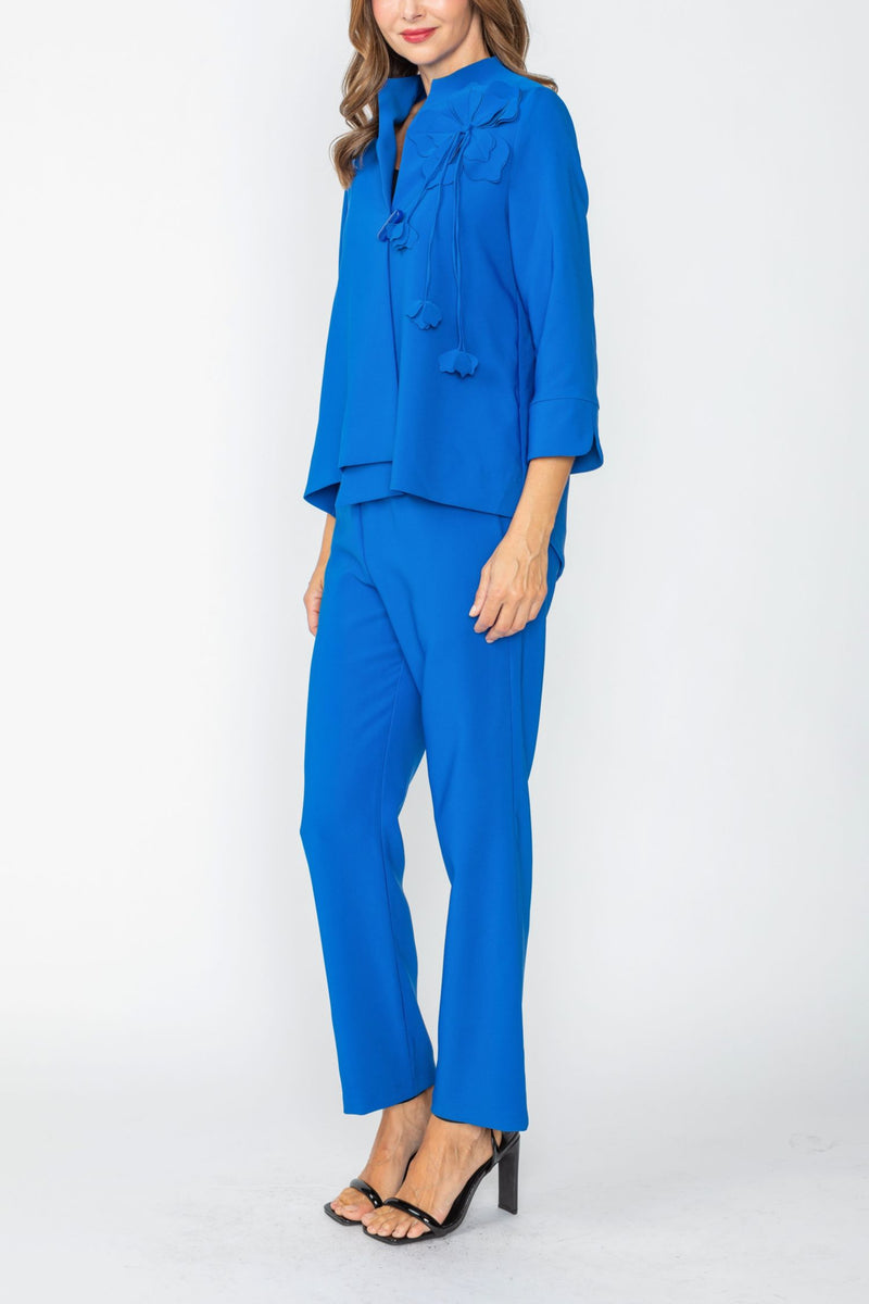 IC Collection Foral Accent Asymmetrical Jacket -7844J