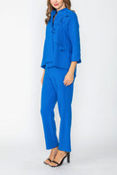 IC Collection Foral Accent Asymmetrical Jacket -7844J