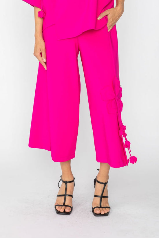 IC Collection Floral Detail Wide-Leg Pants 7813P | Unique Apparel USA