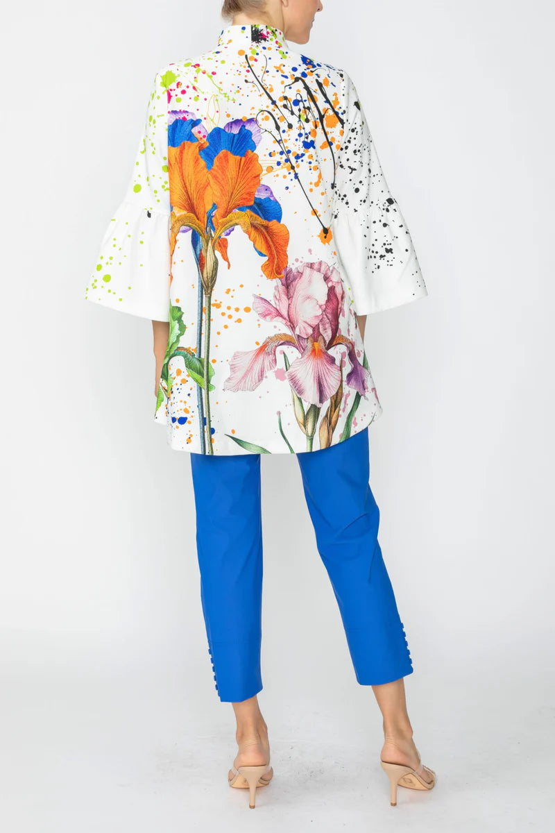 IC Collection Artistic Floral Zip-Front Jacket-7874J