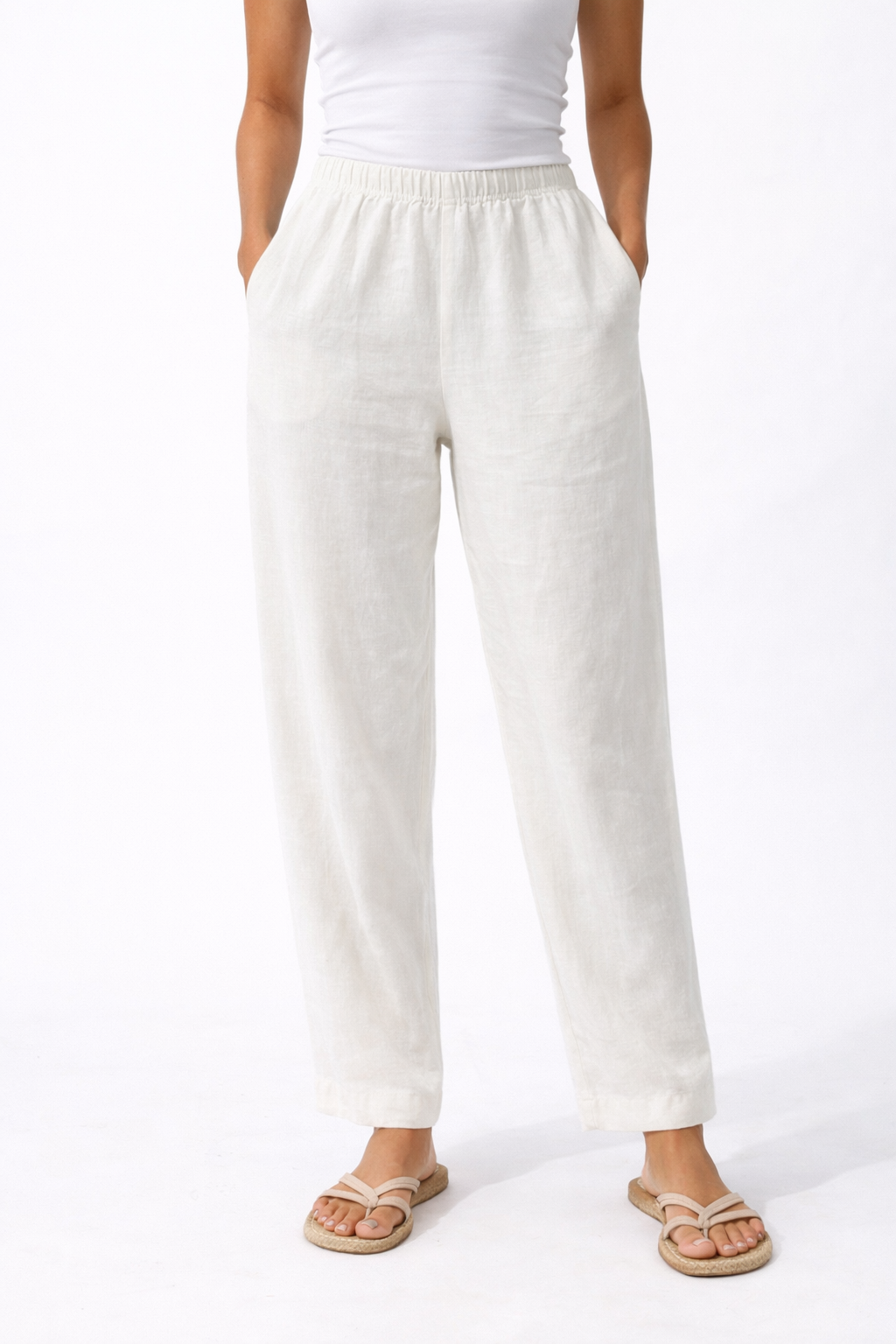 Bryn Walker Linen Flat Front Pant-7994