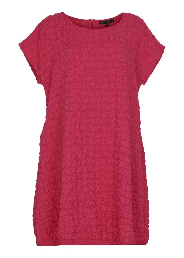 Kozan Simona Textured Shift Dress-Flamingo| Designer Dress