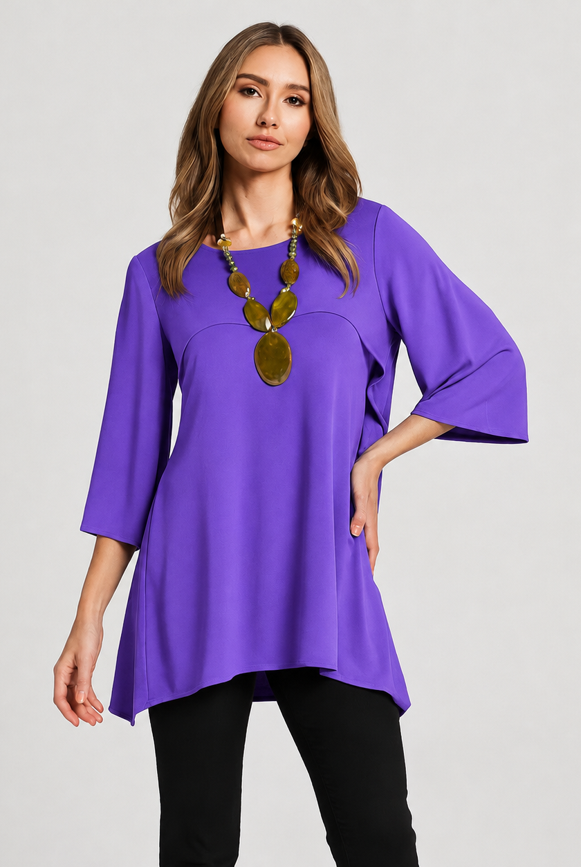 By JJ Layered Wrinkle-Free Solid Tunic-IT-202, view 4