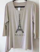 Gardy Rhinestone Paris Graphic Asymmetrical Top-8200