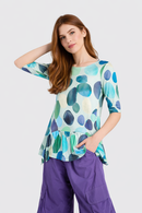Addison Flouncy Tee, Aqua Dots-RT368A