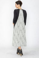 IC Collection Side Contrast Dress-7871D