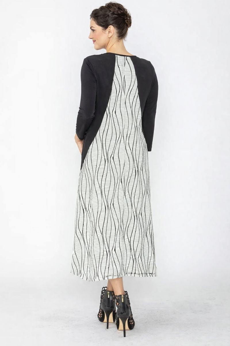 IC Collection Side Contrast Dress-7871D