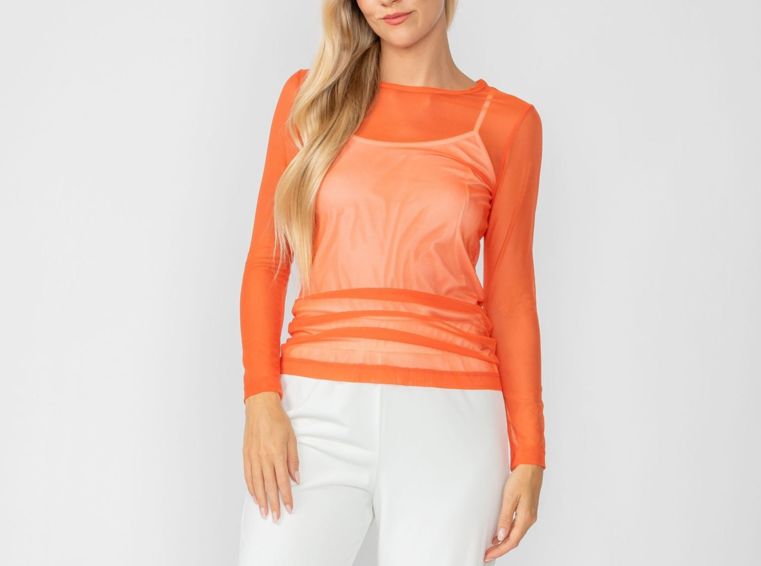 Long Sleeve Mesh Top 8454T