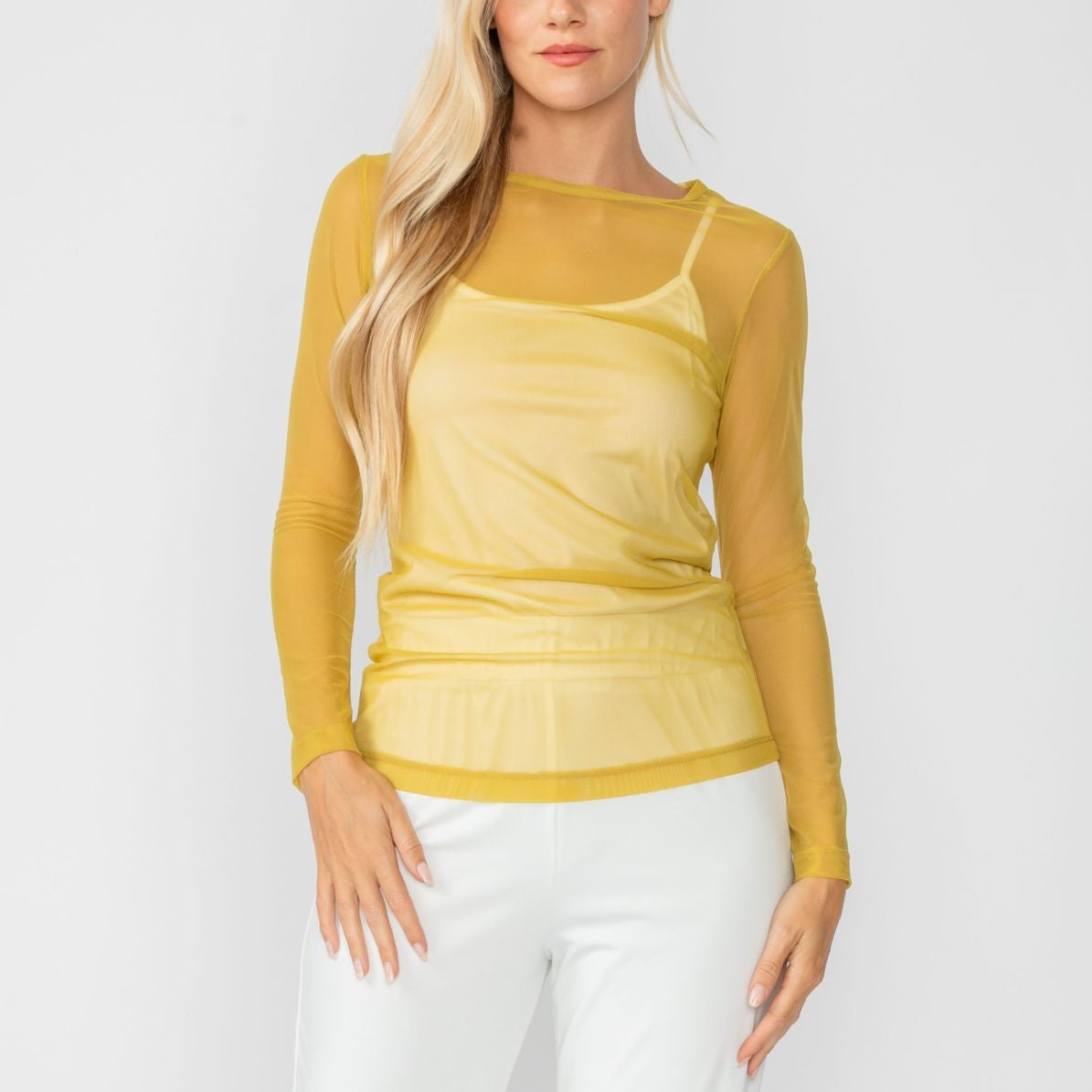 Long Sleeve Mesh Top 8454T