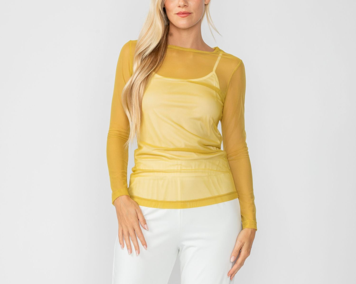 Long Sleeve Mesh Top 8454T