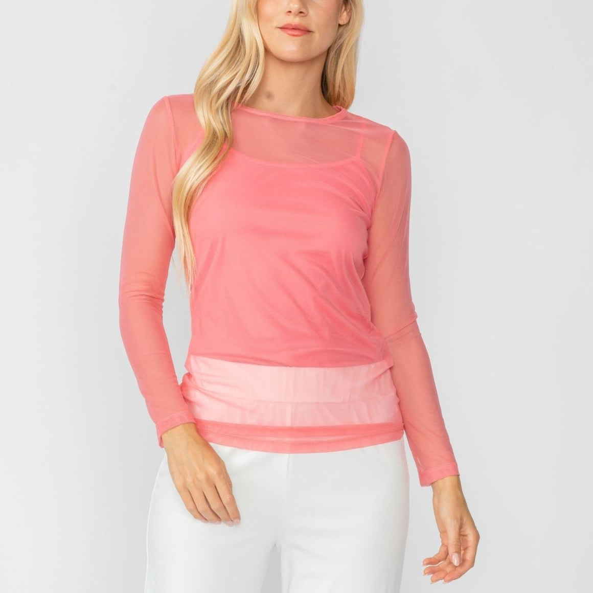Long Sleeve Mesh Top 8454T