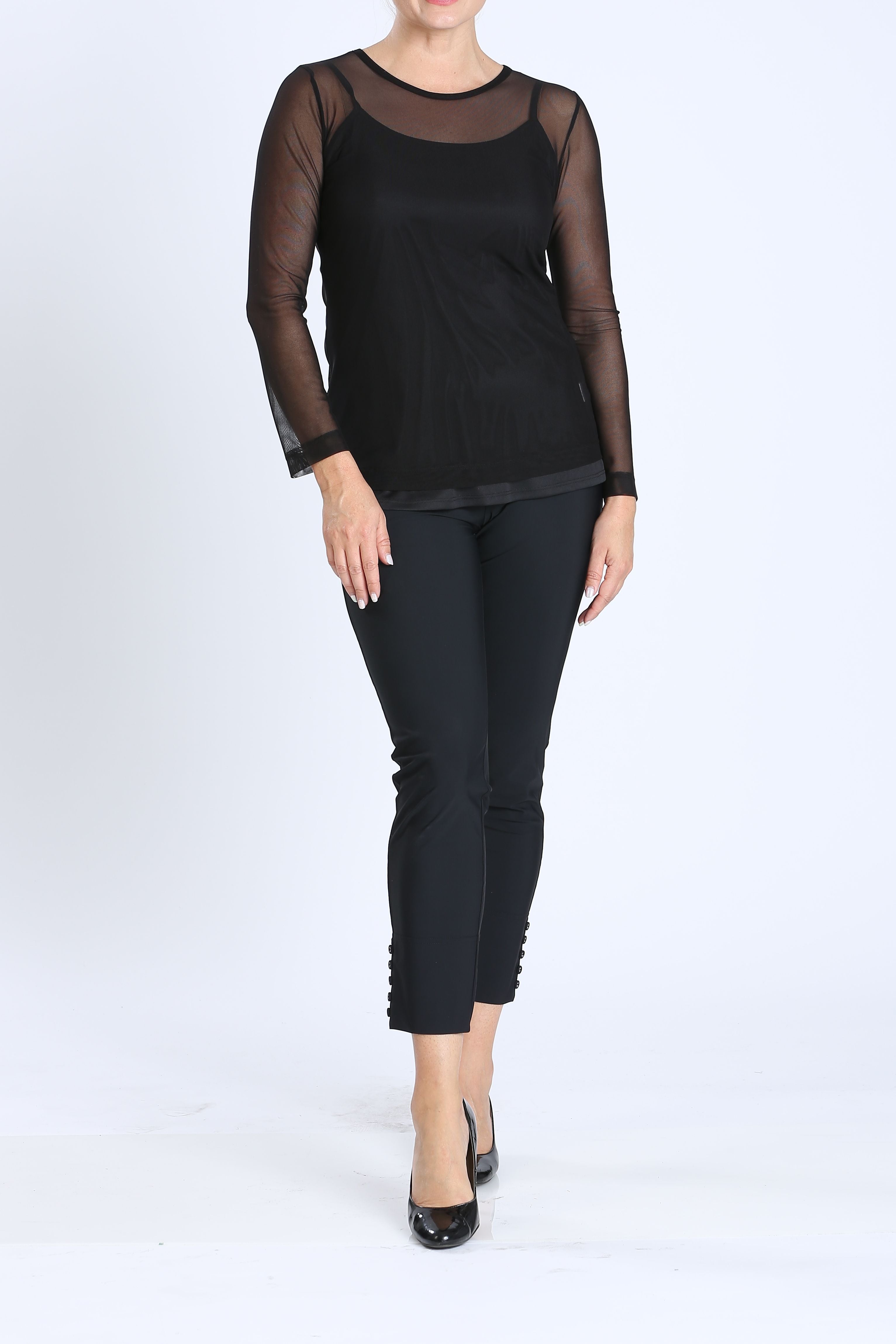Long Sleeve Mesh Top 8454T