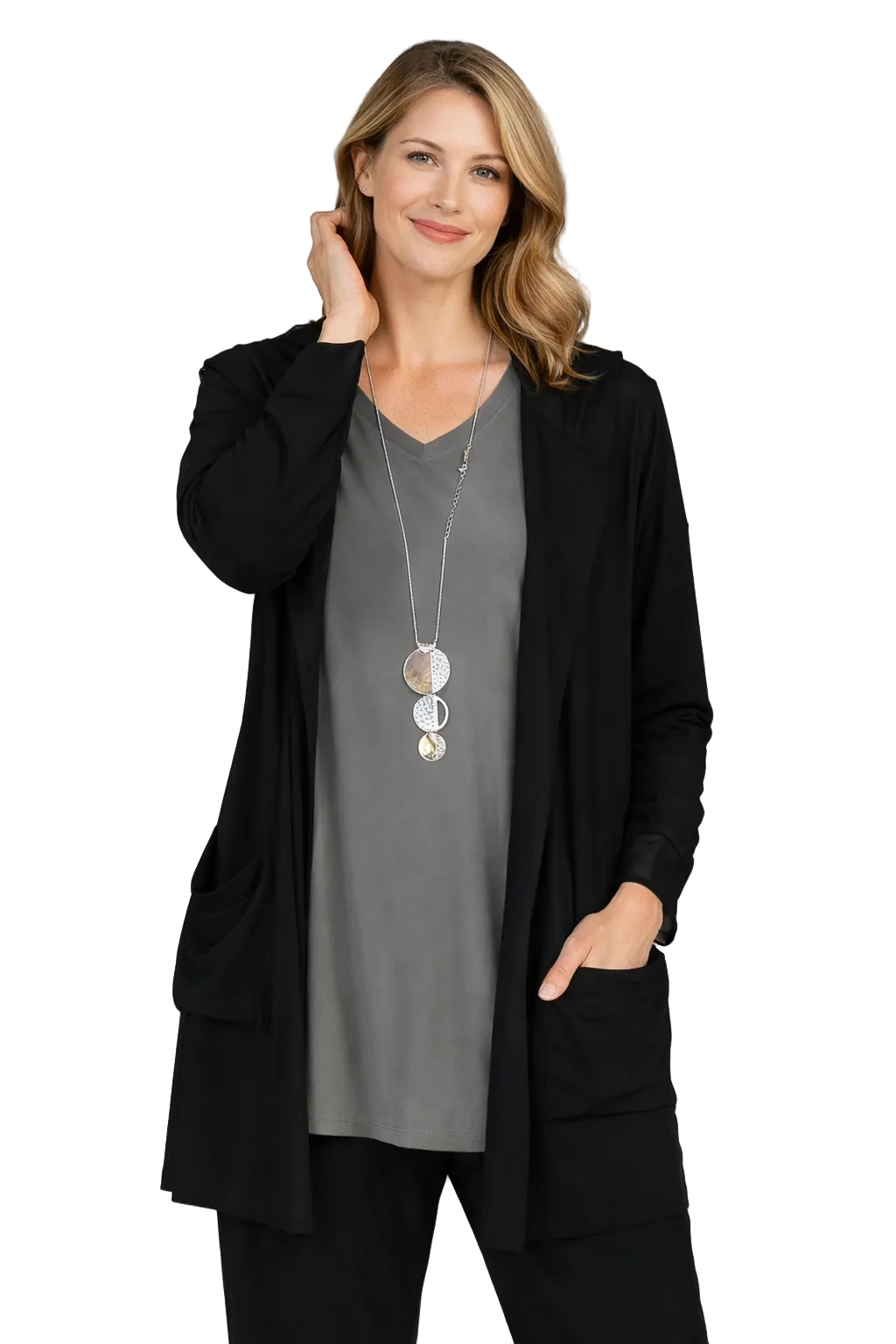 By JJ Contrast Mesh Hooded Jacket-IT-112