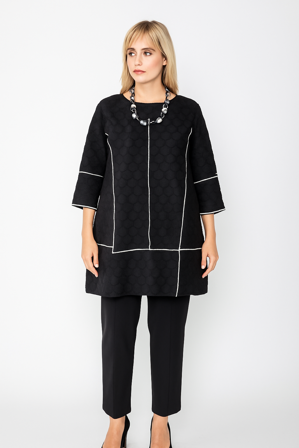 IC Collection Textured Long Tunic-IC-5467T