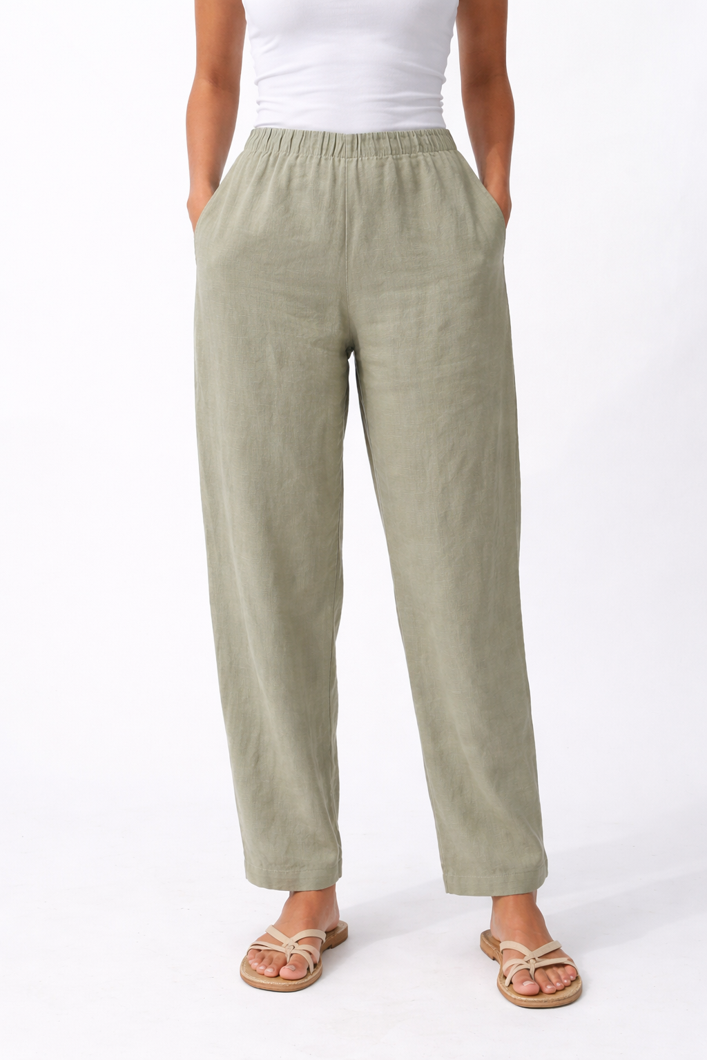 Bryn Walker Linen Flat Front Pant-7994
