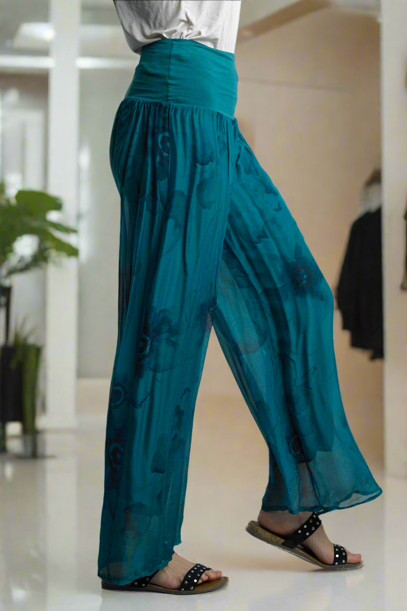 Tempo Paris Print Wide-Leg Palazzo Pants- 5223P