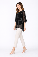 IC Collection Geometric Sheer Overlay Tunic-7785T