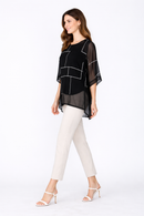 IC Collection Geometric Sheer Overlay Tunic-7785T