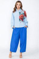 IC Collection Origami Shirt with Flower-IC-7627T