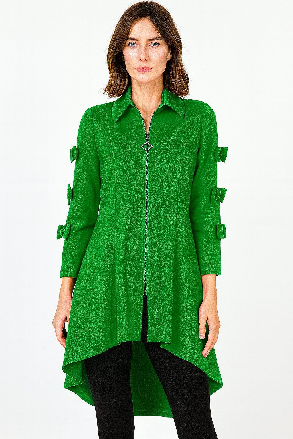 IC Collection Bow Sleeve High Low Jacket-IC-4564J