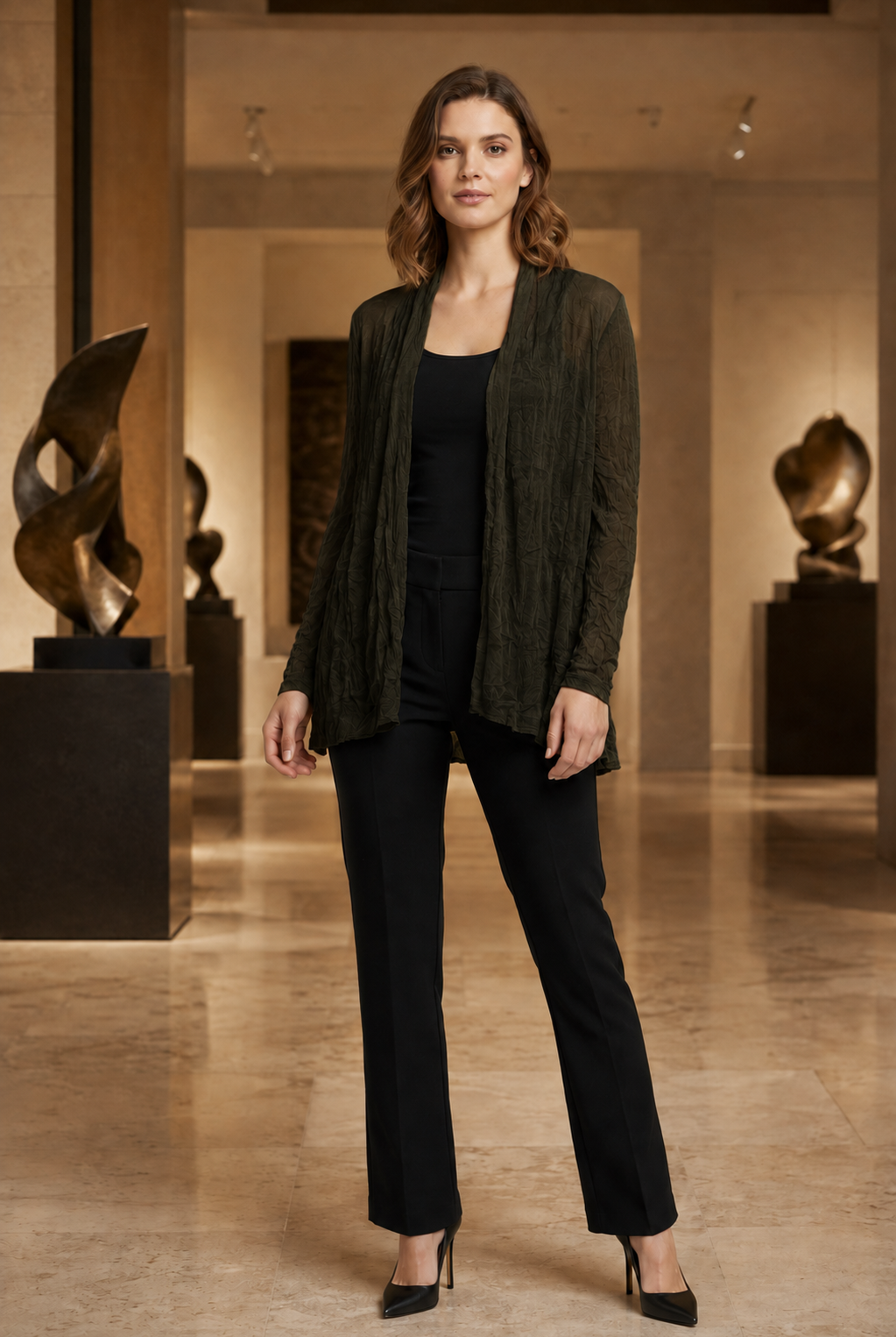 By JJ Sheer Crinkled Jacket-ME-311, view 2
