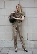 Amanda Maria Satin Drawstring Pant-001P