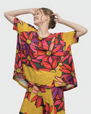 Alembika Bouquet Marigold Trapeze Top-ST634B
