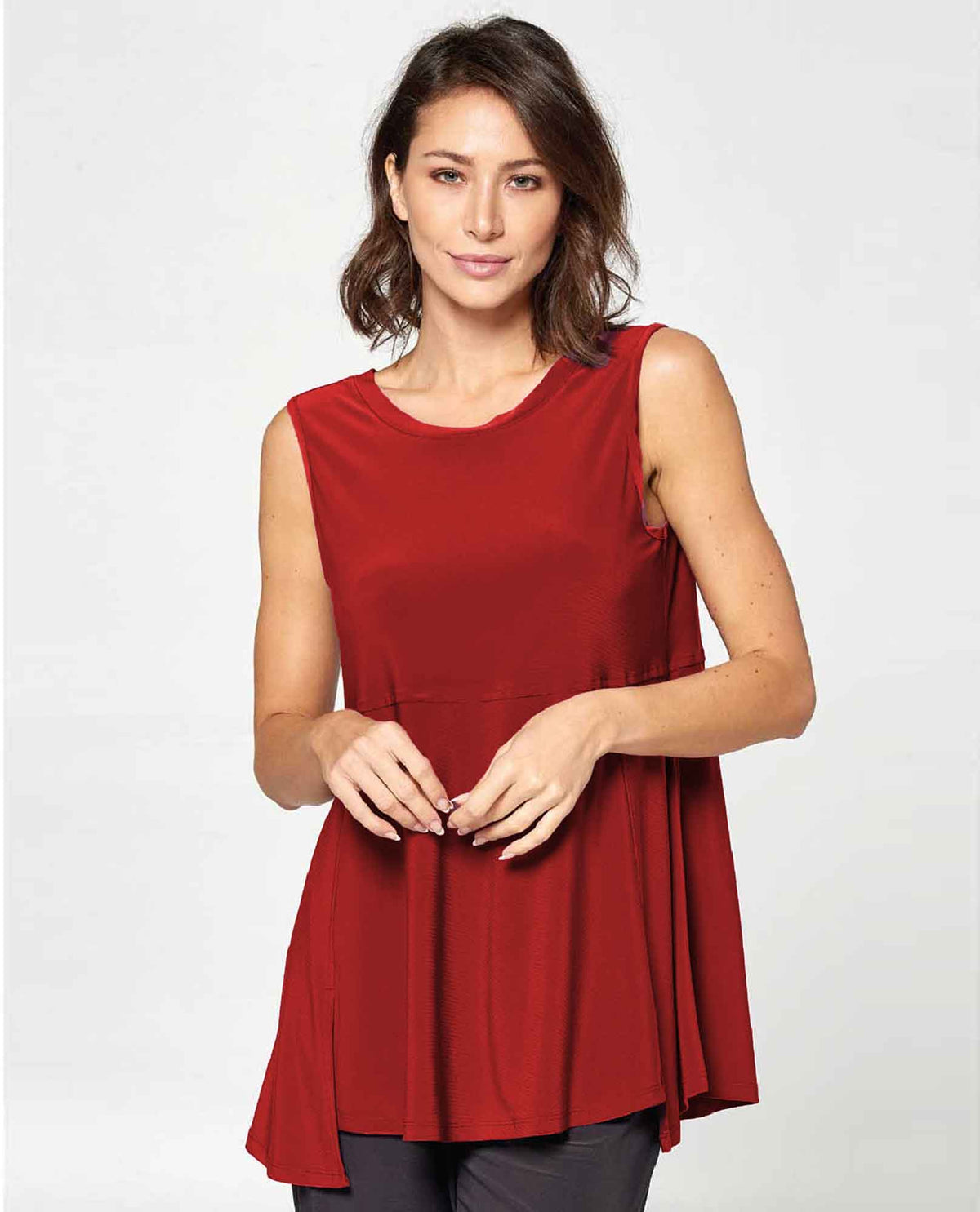 BY J.J Sleeveless Reversible Round or V Neck Tank-JJ-IT108