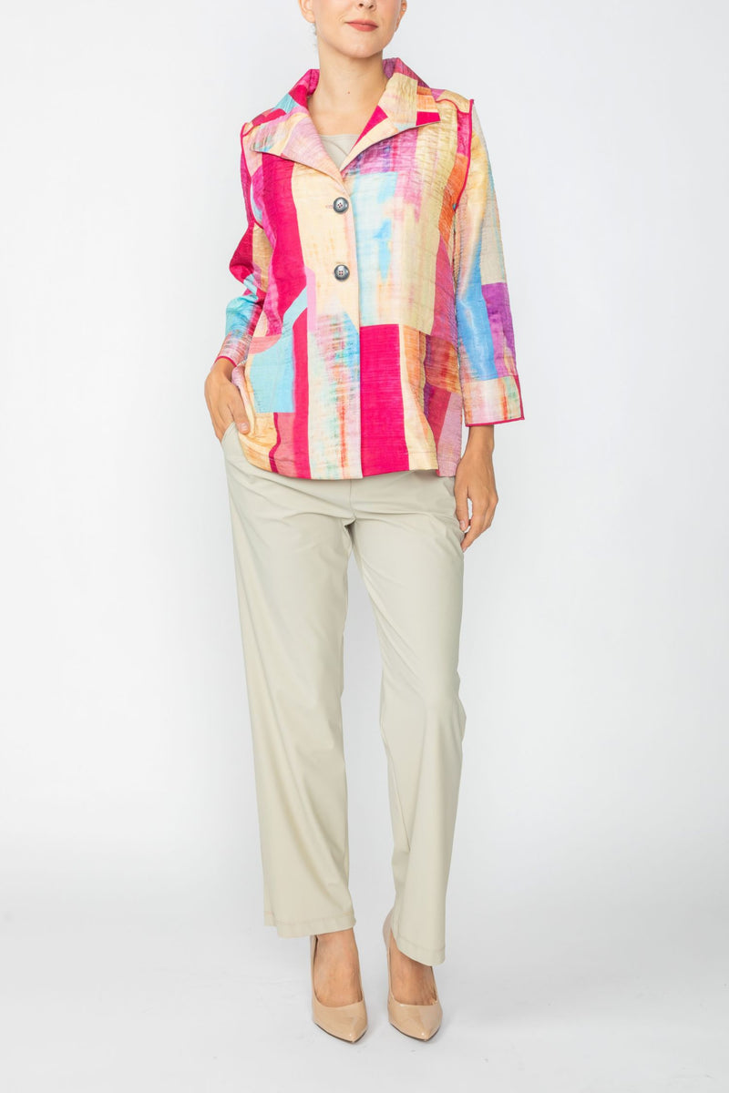 IC Collection Abstract Button-Front Jacket-C1039JB