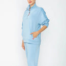 IC Collection Quarter-Zip Relaxed Pullover Top-C1050T