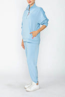 IC Collection Quarter-Zip Relaxed Pullover Top-C1050TB