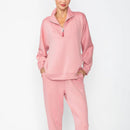 IC Collection Quarter-Zip Relaxed Pullover Top-C1050T