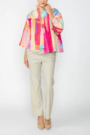 IC Collection Abstract Patchwork Collarless Jacket-C1095JB