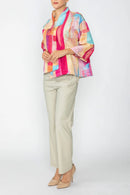 IC Collection Abstract Patchwork Collarless Jacket-C1095JB