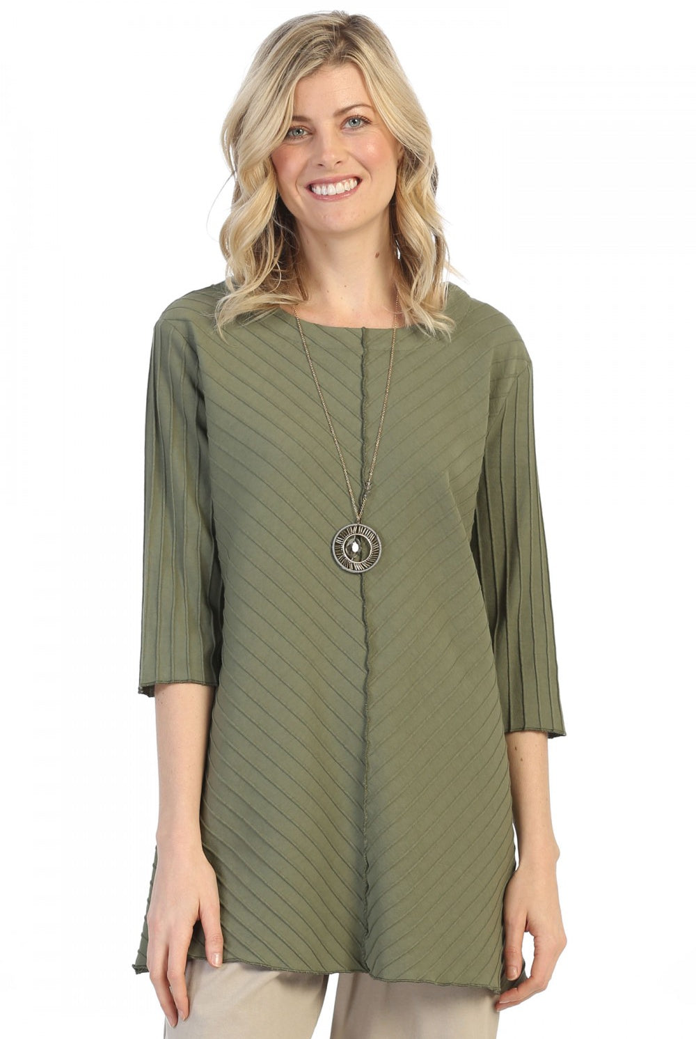 Unique Apparel USA By JJ Ribbed Design Plus Size Tunic-CS-342P, view 3