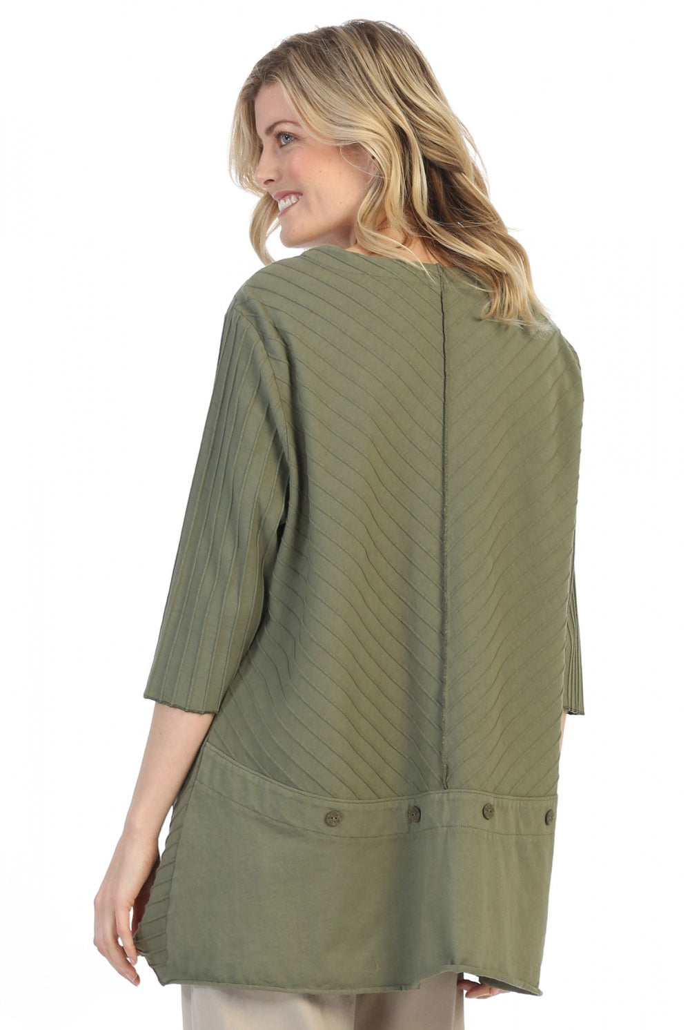 Unique Apparel USA By JJ Ribbed Design Plus Size Tunic-CS-342P, view 4