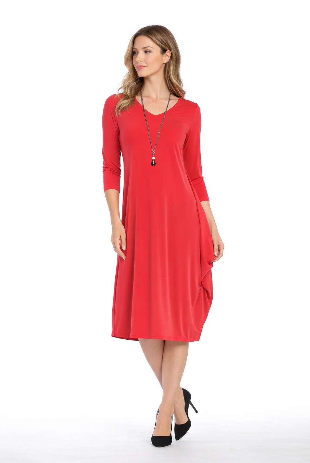 By JJ Reversible Stretch Jersey Shift Dress-IT-111, view 2