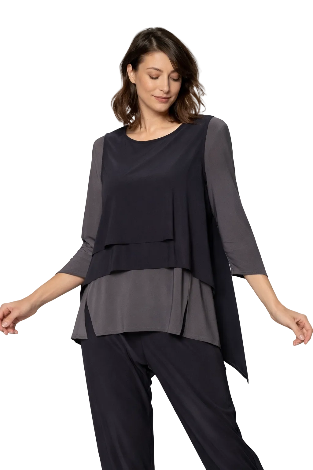 By JJ High-Low Split Front Vest-IT-158