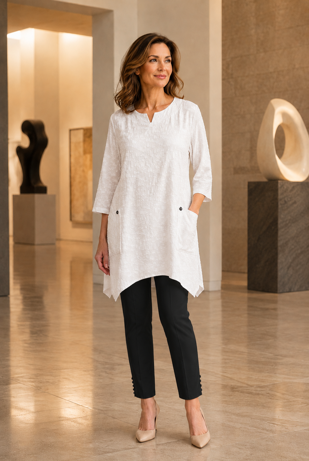 By JJ Textured Pocket Tunic-077T