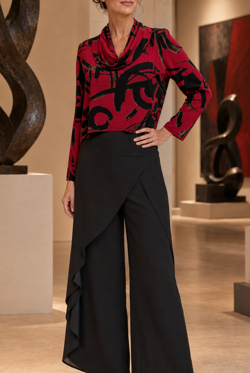 By JJ Layered Wide Pant-IT-134B, view 2