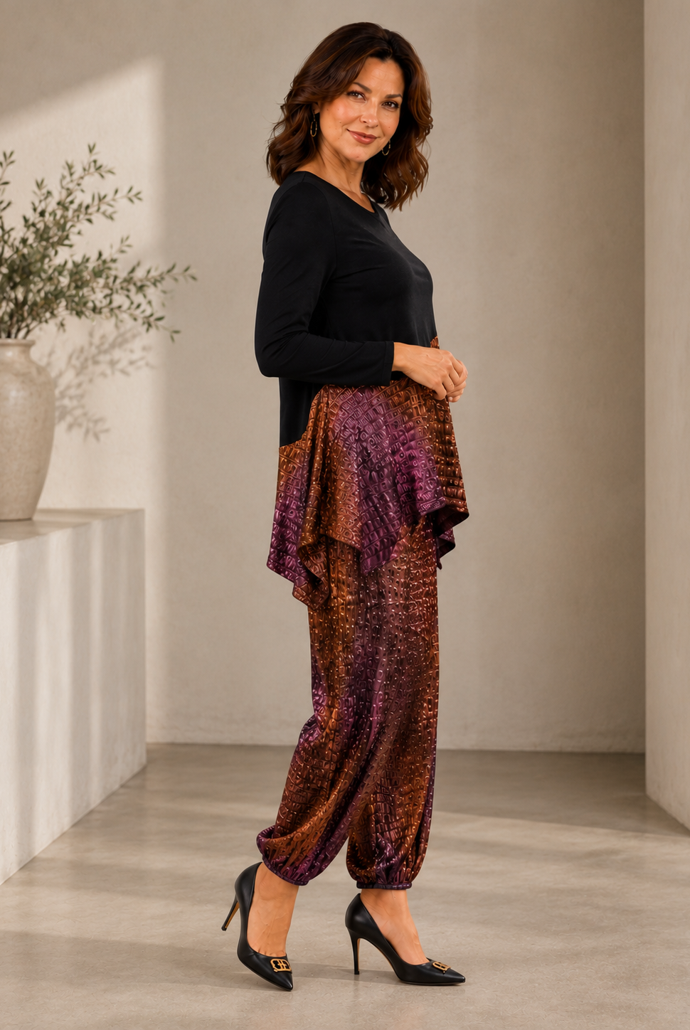IC Collection Round Neck Asymmetrical Top-8063T, view 5