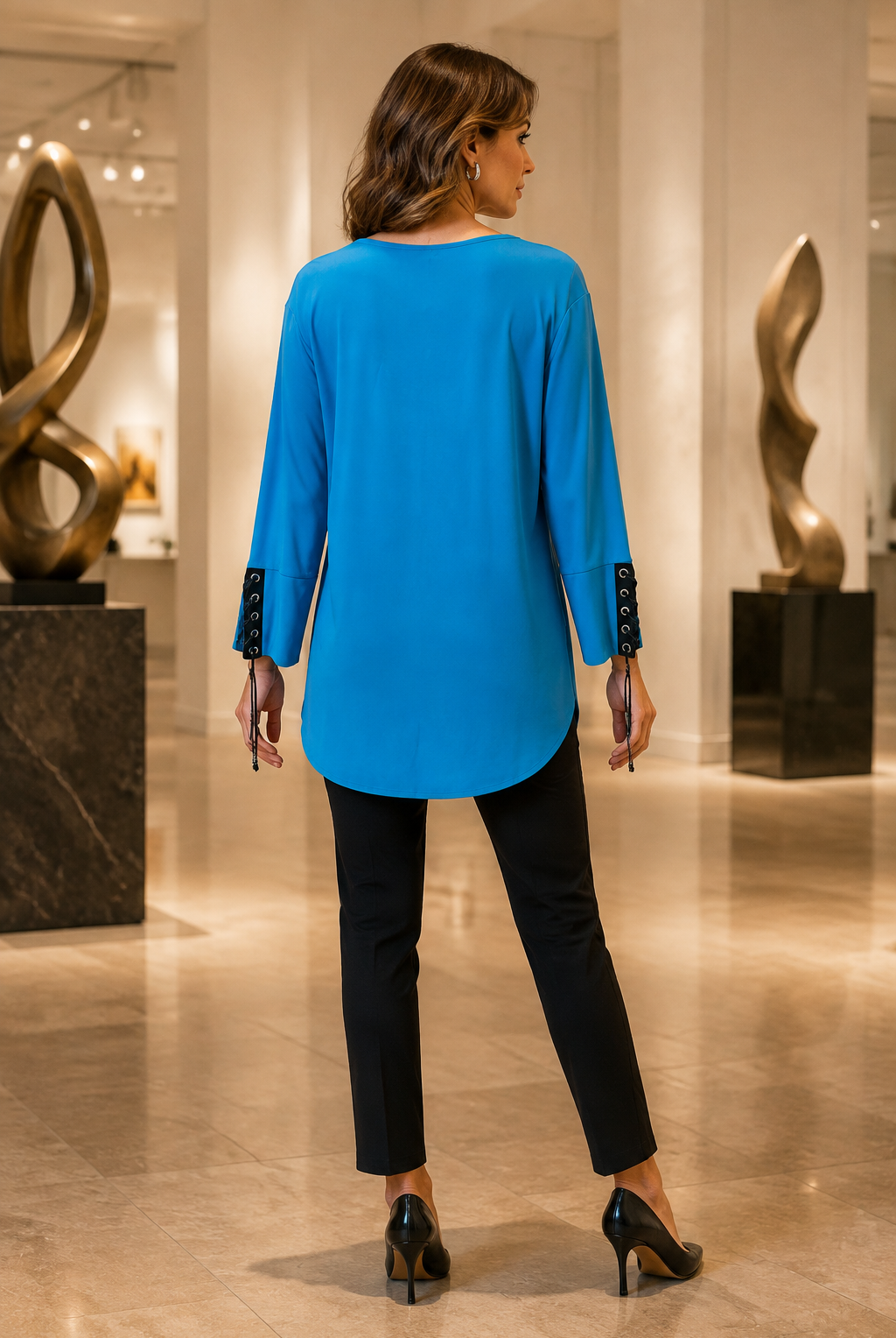 By JJ Grommet Lace-Up Sleeve Tunic Top-IT-104, view 5