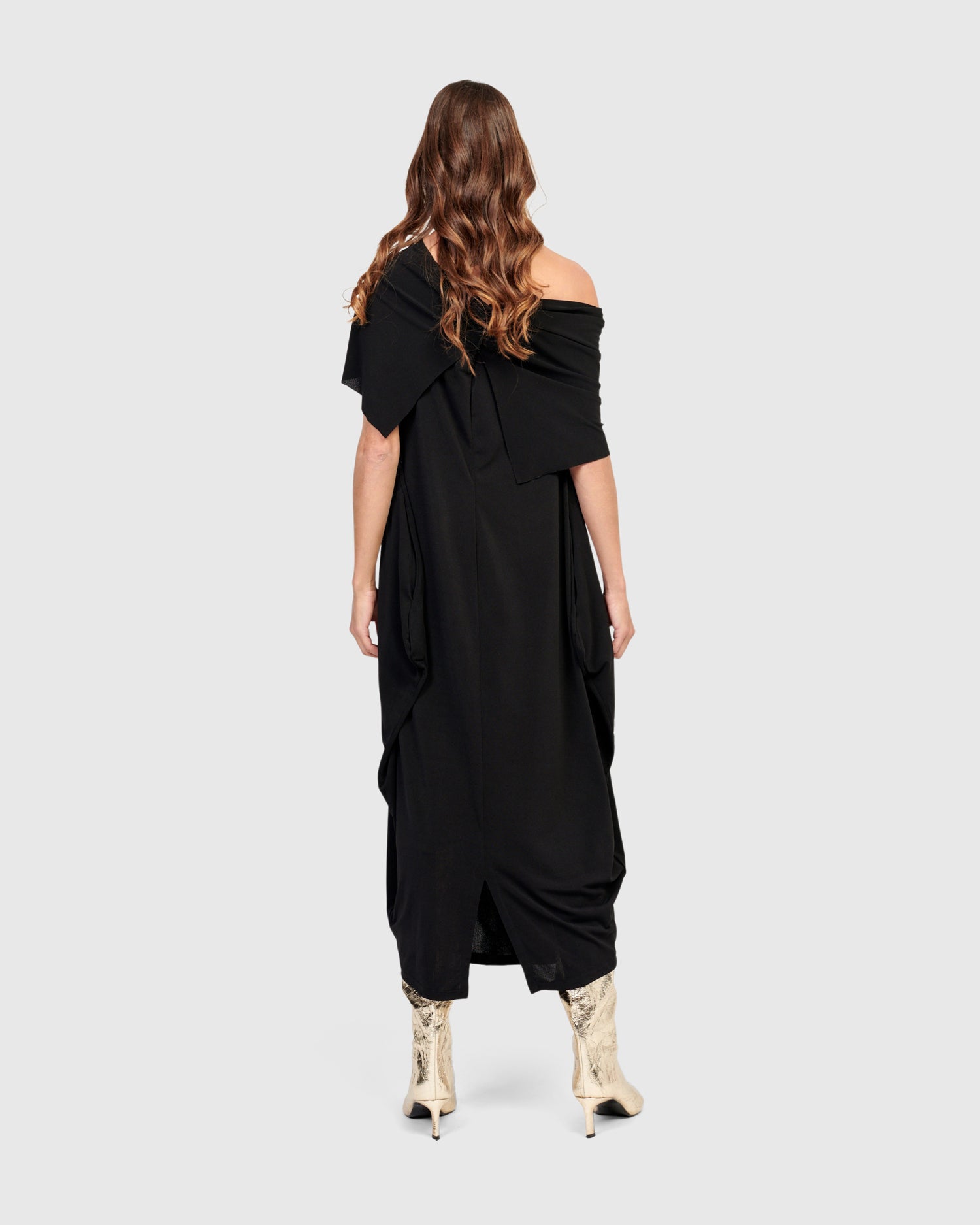Alembika Savoir Off Shoulder- Maxi Dress-ED706B