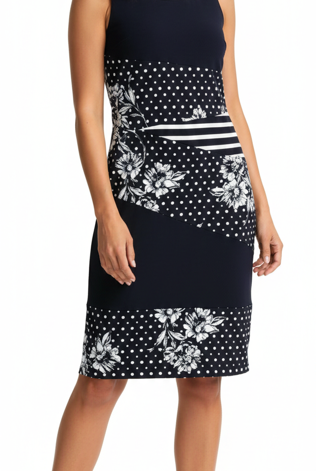 Joseph Ribkoff Midnight Multi Color Dress | Unique Apparel USA
