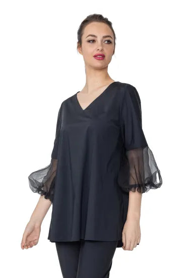 IC Collection V-Neck & Mesh Fashion Sleeve Tunic | Unique Apparel USA
