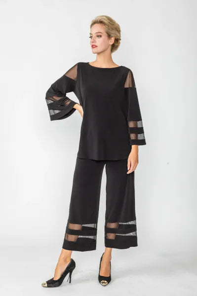 IC Collection Split Mesh Sleeve Top-IC-4896T-DUP