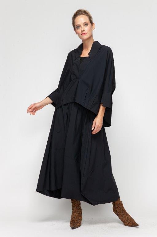 IC Collection Pleated V-Neck Boxy Top-7225V