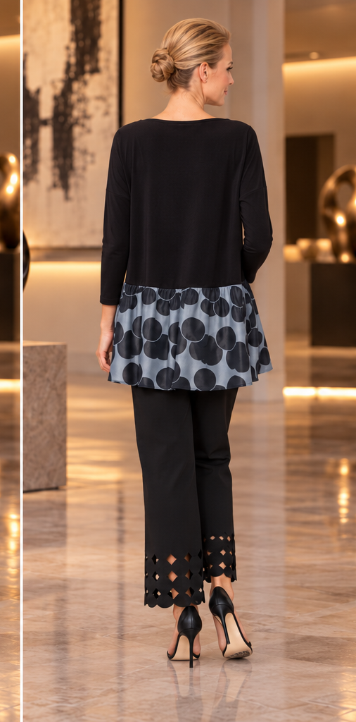 IC Collection C1265T polka dot tunic back view