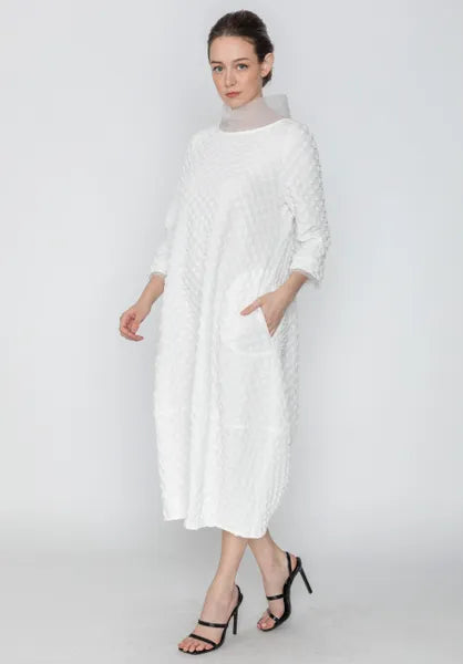 IC Collection 3/4 Sleeve Pucker Dress-IC-5696D